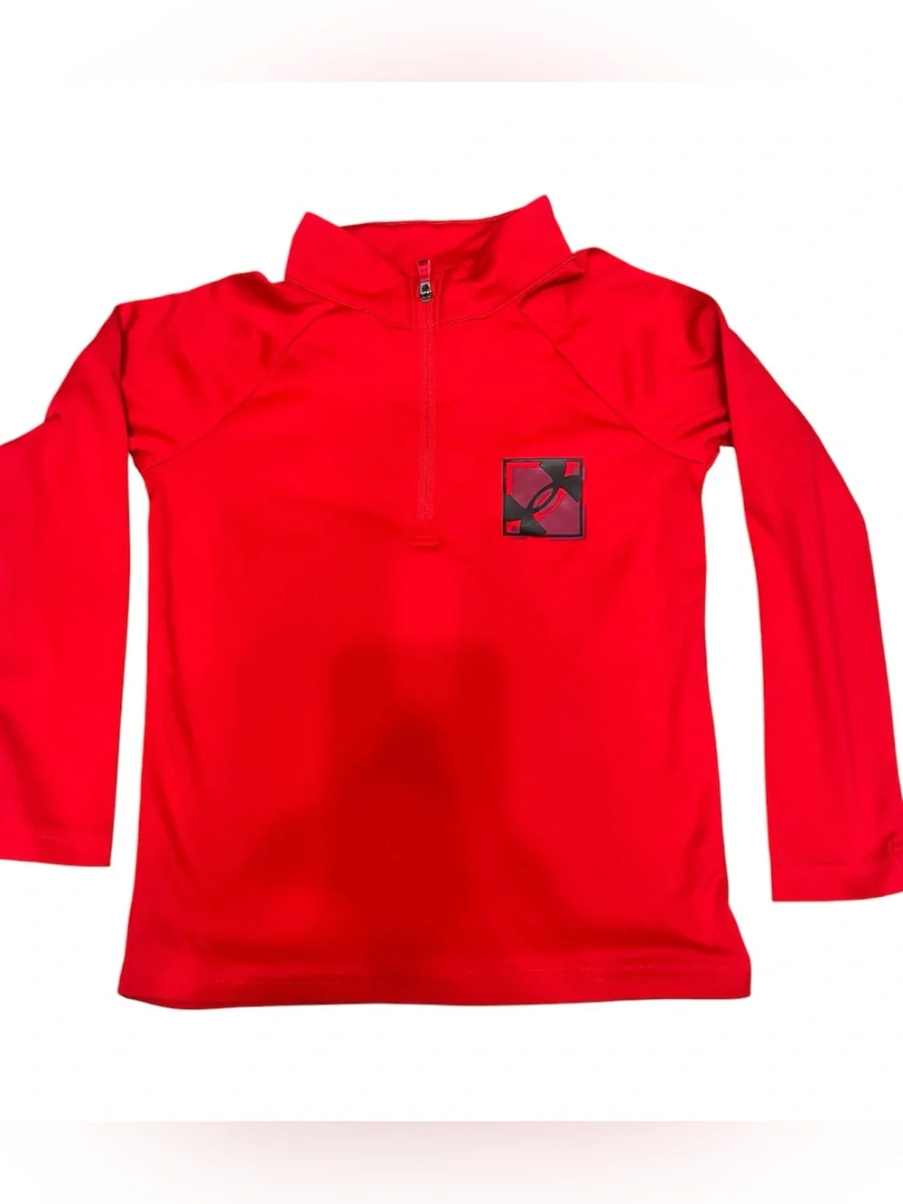 Under Armour Red Kids' Quarter-Zip Pullover with Chest Logo